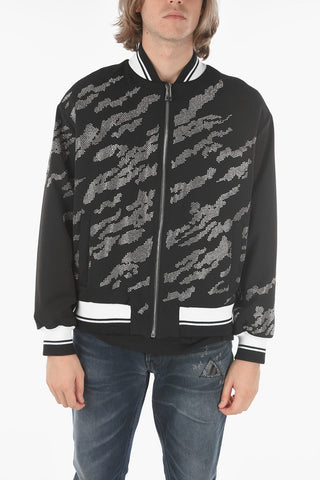 Bomber a 2 tasche con strass