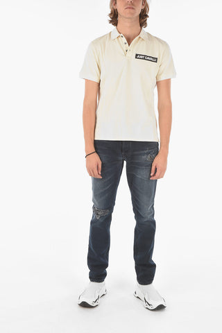 3 Buttons Polo Shirt with Logo-Print
