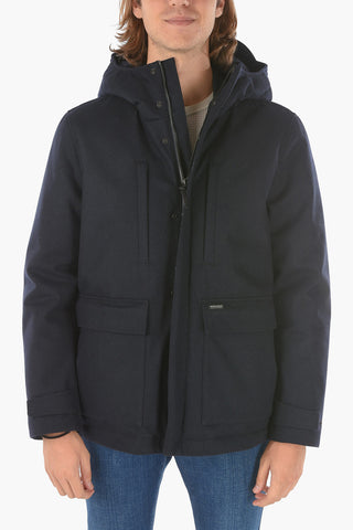 Solid Color Wool Blend TECH MOUNTAIN Down Jacket