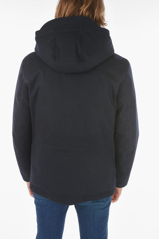 Solid Color Wool Blend TECH MOUNTAIN Down Jacket