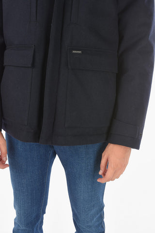 Solid Color Wool Blend TECH MOUNTAIN Down Jacket