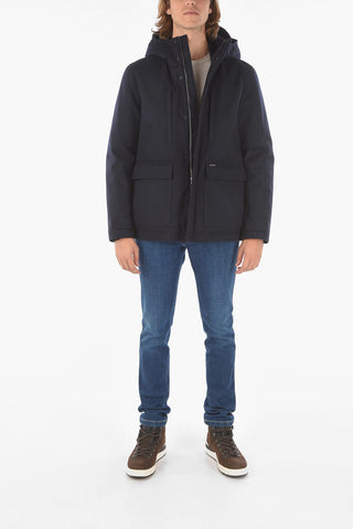 Solid Color Wool Blend TECH MOUNTAIN Down Jacket