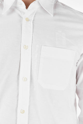 camicia S-MOI-R-B1 in cotone e lino con taschino