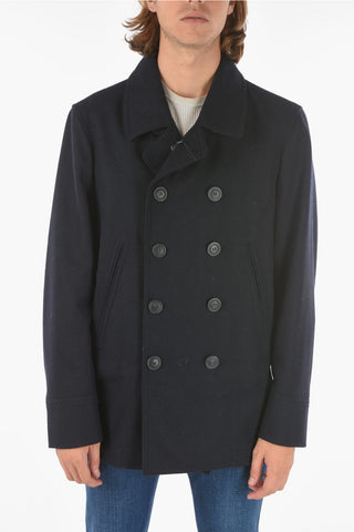 Cappotto Balmacaan Doppiopetto MELTON a 2 Tasche In Lana