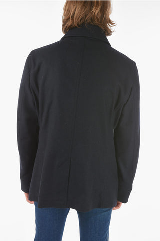 Cappotto Balmacaan Doppiopetto MELTON a 2 Tasche In Lana
