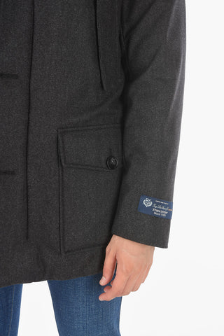 Virgin Wool 4 pockets LP MOUNTAIN Down Jacket with Front Closure