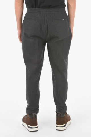 cuffed hem single-pleat pants