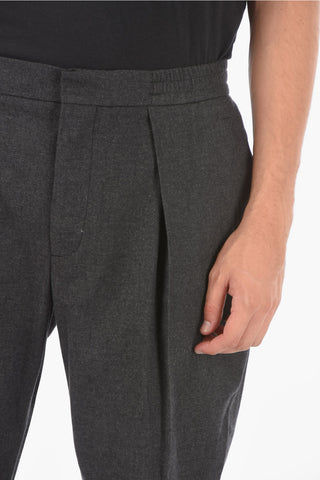 cuffed hem single-pleat pants