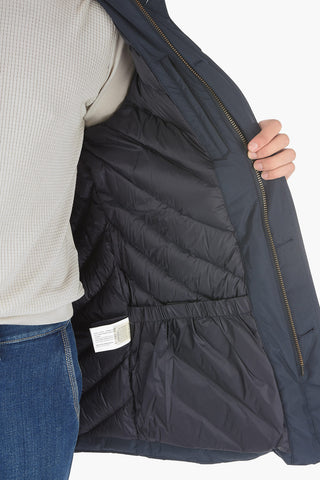 hidden closure down jacket with removable hood