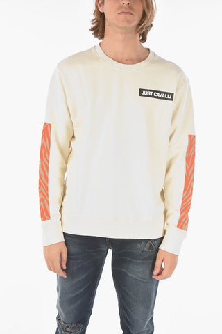 Animal Printed Details Crew-Neck Sweatshirt