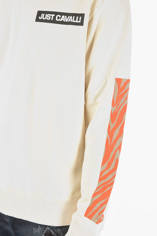 Animal Printed Details Crew-Neck Sweatshirt