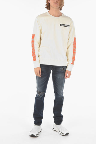 Animal Printed Details Crew-Neck Sweatshirt