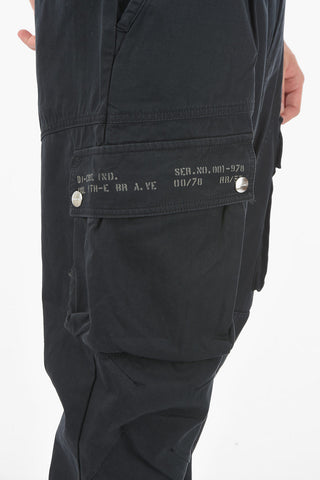 Belt Loops Cotton P-BARTOON Single Pleated Pants