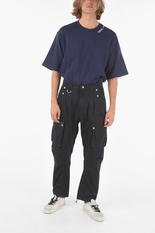 Belt Loops Cotton P-BARTOON Single Pleated Pants