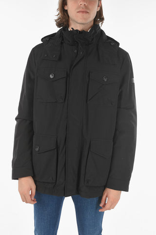removable hood CAMOU FIELD utility down jacket