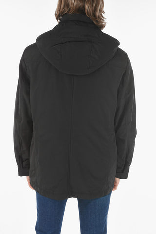 removable hood CAMOU FIELD utility down jacket