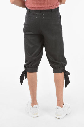  MM10 double-pleat cropped pants with bow hem