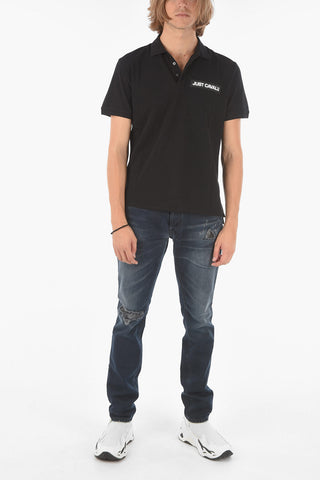 3 Buttons Polo Shirt with Logo-Print