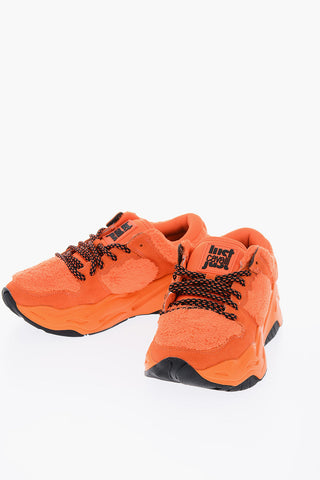 Faux Fur Details P1THON Sneakers with Contrasting Strings