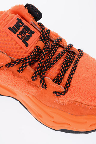 Faux Fur Details P1THON Sneakers with Contrasting Strings