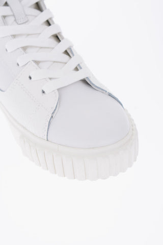 snake effect details leather high top sneakers
