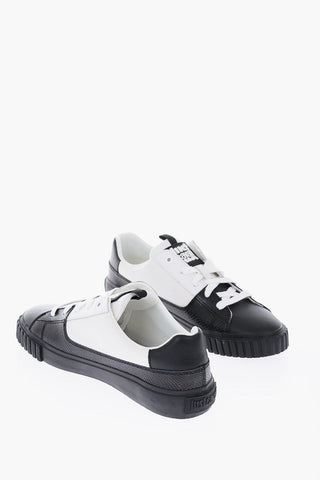 Animal Details Two-Tone Low-Top Sneakers
