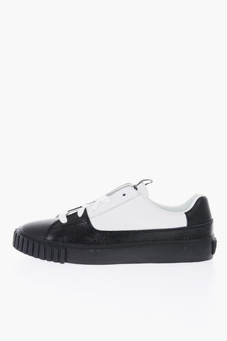 Animal Details Two-Tone Low-Top Sneakers
