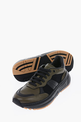 Leather SPEEDSTER Sneakers with Meshed Details