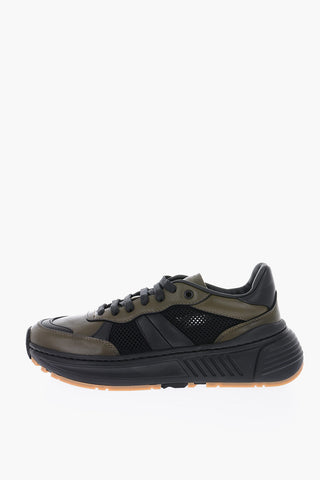 Leather SPEEDSTER Sneakers with Meshed Details