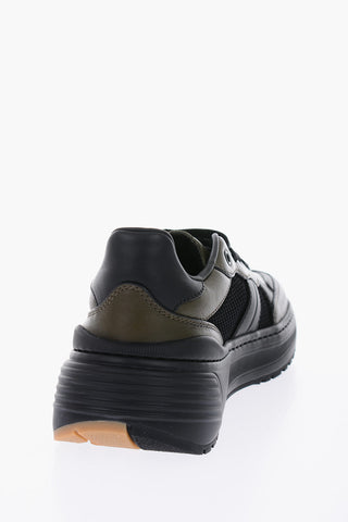 Leather SPEEDSTER Sneakers with Meshed Details