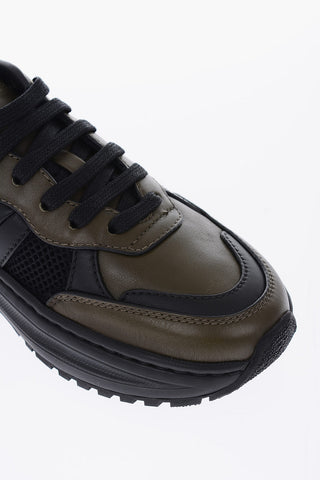 Leather SPEEDSTER Sneakers with Meshed Details