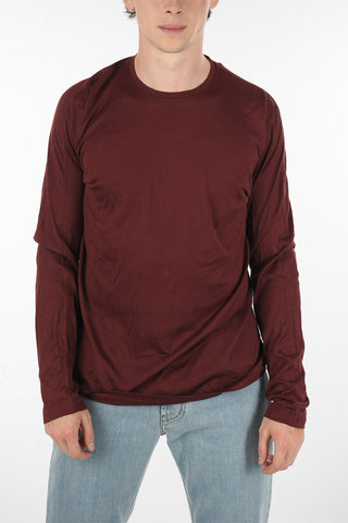 Solid Color Silk Crew-neck Sweater