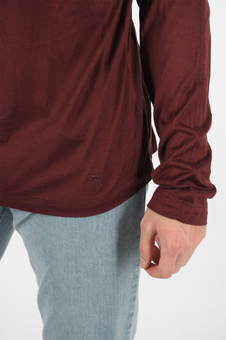 Solid Color Silk Crew-neck Sweater