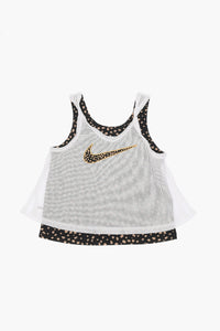 Openwork Tank Top with Polka Dot Lining