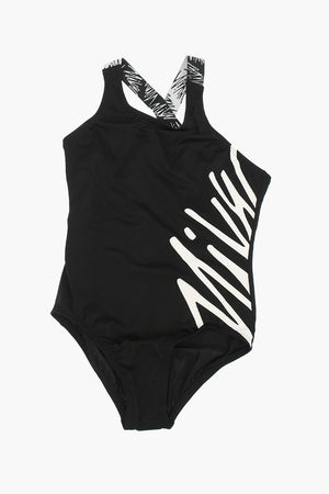 원피스 수영복 옆면 대비 로고 프린트