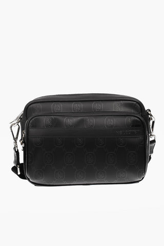 Leather PIERCED MONOGRAM Camera Bag with All Over Logo