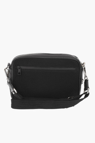 Leather PIERCED MONOGRAM Camera Bag with All Over Logo