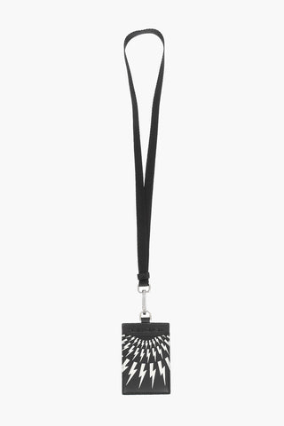 Porta Badge THUNDERBOLT FAIRISLE in pelle