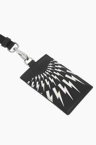 Porta Badge THUNDERBOLT FAIRISLE in pelle
