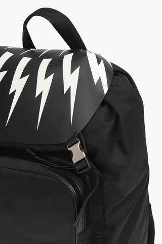 leather and fabric FAIRISLE THUNDERBOLT backpack