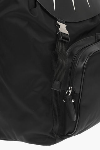 leather and fabric FAIRISLE THUNDERBOLT backpack