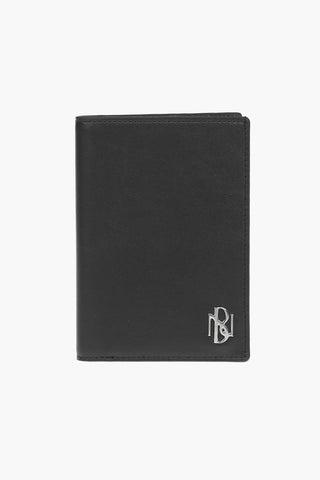 silver monogram leather documents holder