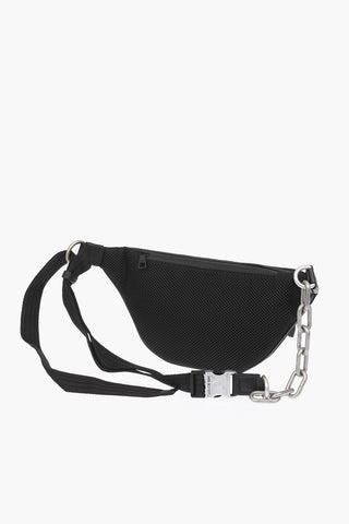 chain detail solid color bum bag