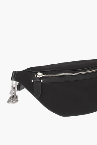 chain detail solid color bum bag
