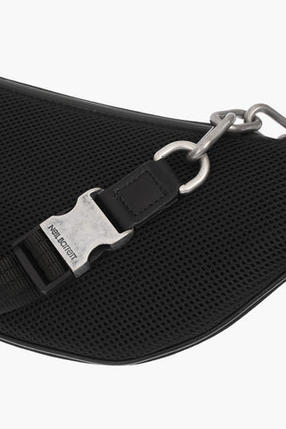 chain detail solid color bum bag