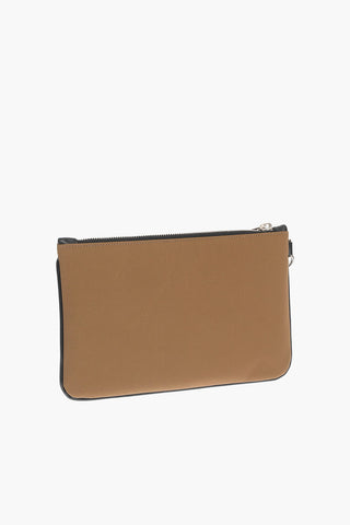 Pouch MONOGRAM SOLID a Tinta Unita con Logo in Rilievo