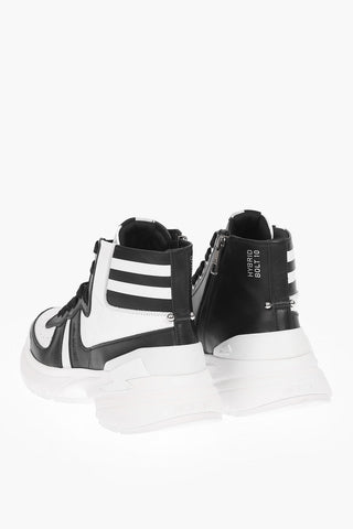 Sneakers Alte HYBRID BOLT 10 in Pelle Bicolore con Suola a Contrasto
