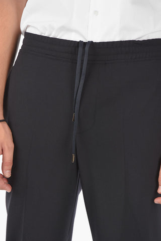 Elastic Waistband Cuffed Pants