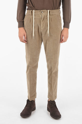 pantaloni MITTE a una pince in velluto a coste