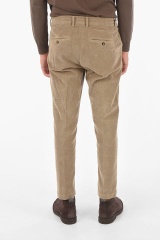 pantaloni MITTE a una pince in velluto a coste